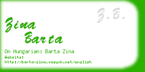 zina barta business card